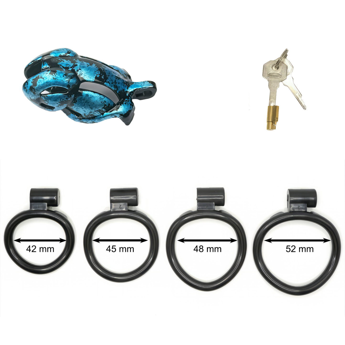 Aurora Series Chastity Cage – Iridescent 3D Printed Lock Device with Sculpted Vent Design