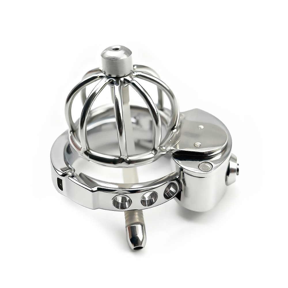 Stainless Steel Cock Cage for Men | Male Chastity Device with Adjustable Fit 32–50mm & Urethral Tube
