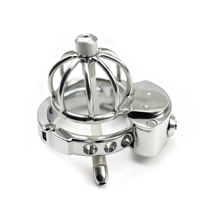 Stainless Steel Cock Cage for Men | Male Chastity Device with Adjustable Fit 32–50mm & Urethral Tube