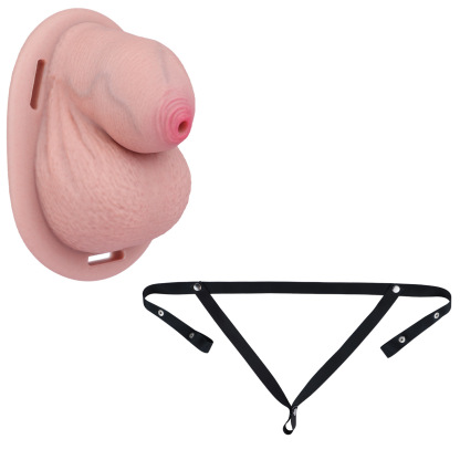 Realistic Silicone Chastity Lock with Decorative Cover