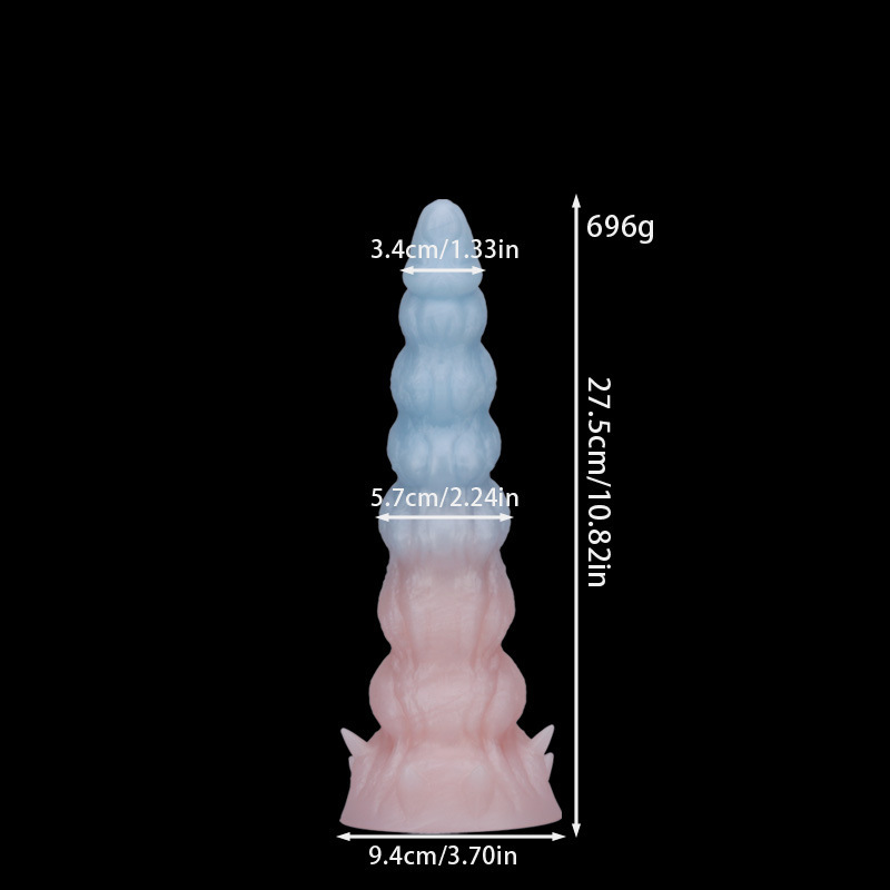 Textured Silicone Dildo – Gradient Blue & Pink, Unique Spiral Design