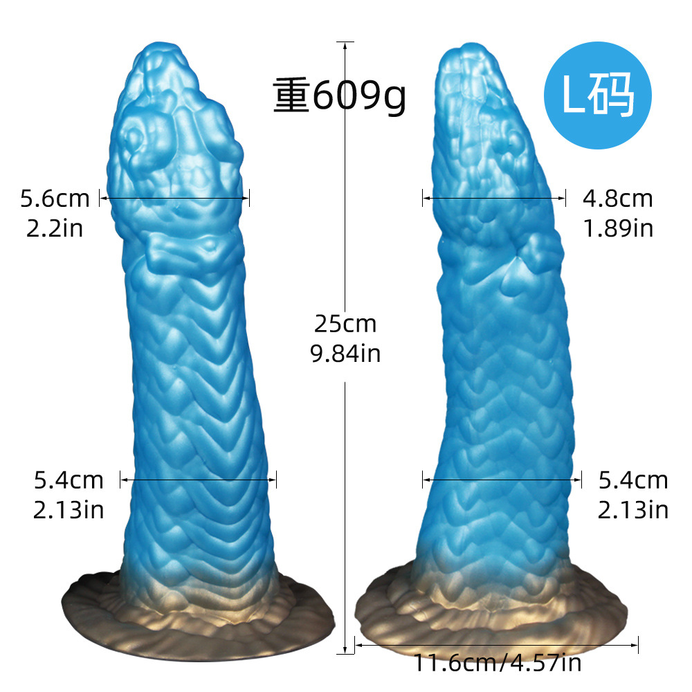 Snake Shaped Dildo｜Textured Platinum Silicone · Stable Base