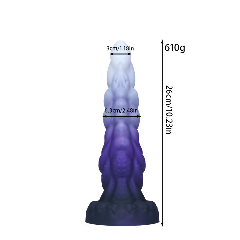 Mystic Spiral Fantasy Dildo – Purple Gradient Silicone Creature Toy