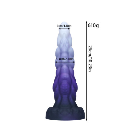 Mystic Spiral Fantasy Dildo – Purple Gradient Silicone Creature Toy