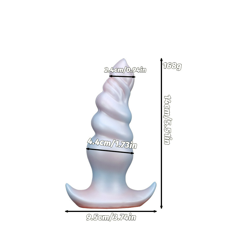 Mystic Spiral Silicone Anal Plug – Soft Pearl 