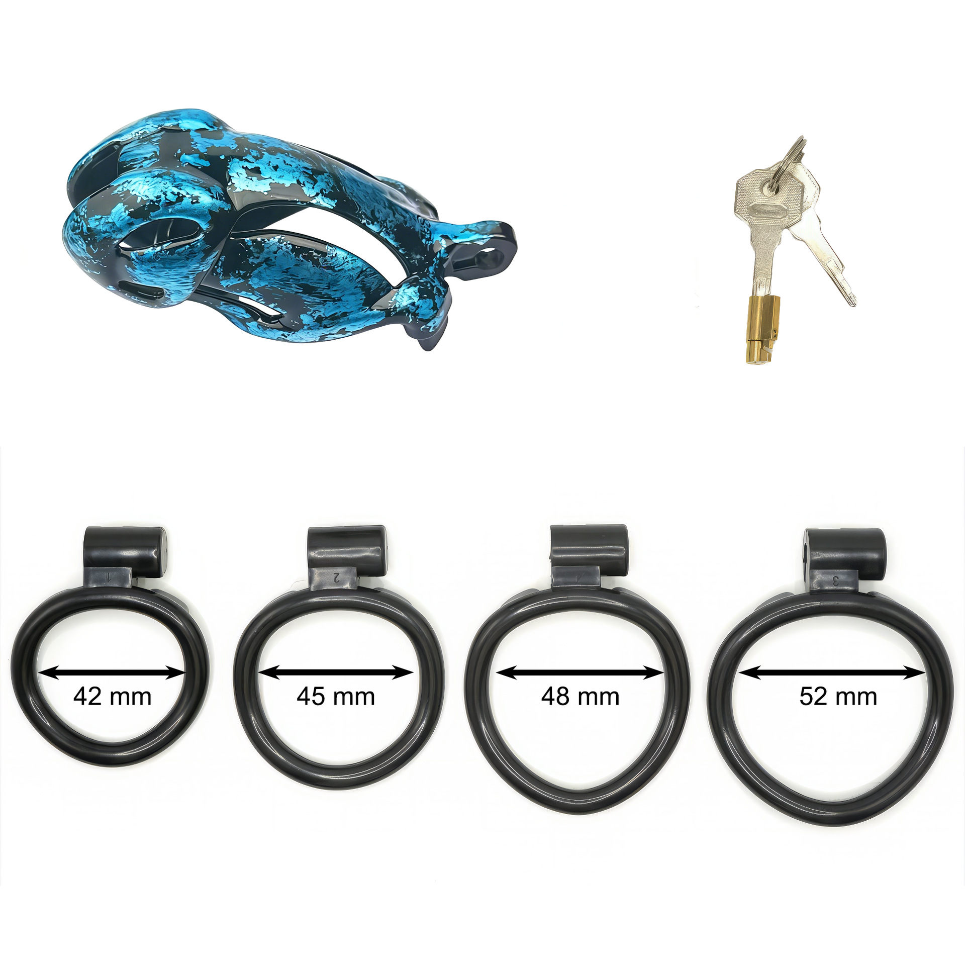 Aurora Series Chastity Cage – Iridescent 3D Printed Lock Device with Sculpted Vent Design