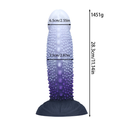 Fantasy Textured Silicone Dildo – Purple Monster Adult Toy