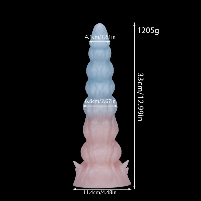 Textured Silicone Dildo – Gradient Blue & Pink, Unique Spiral Design