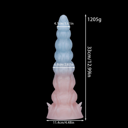 Textured Silicone Dildo – Gradient Blue & Pink, Unique Spiral Design