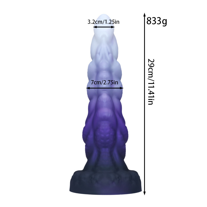 Mystic Spiral Fantasy Dildo – Purple Gradient Silicone Creature Toy