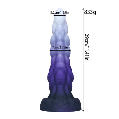 Mystic Spiral Fantasy Dildo – Purple Gradient Silicone Creature Toy