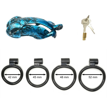 Aurora Series Chastity Cage – Iridescent 3D Printed Lock Device with Sculpted Vent Design