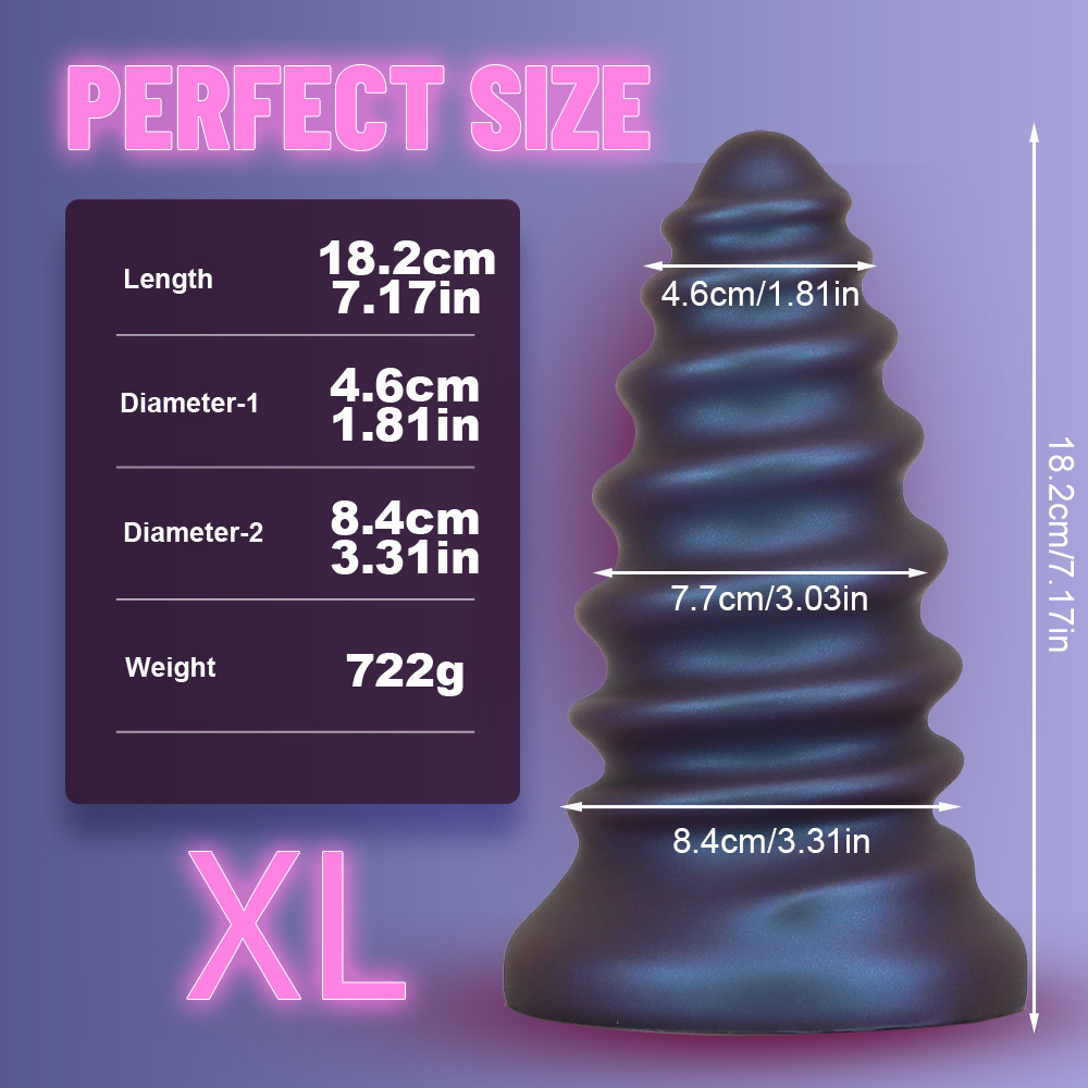 Threaded Anal Plug  – 4 Sizes Silicone Plugs