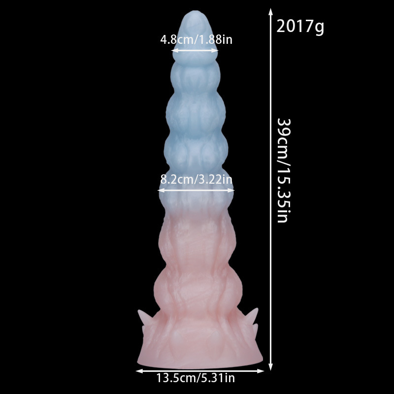 Textured Silicone Dildo – Gradient Blue & Pink, Unique Spiral Design