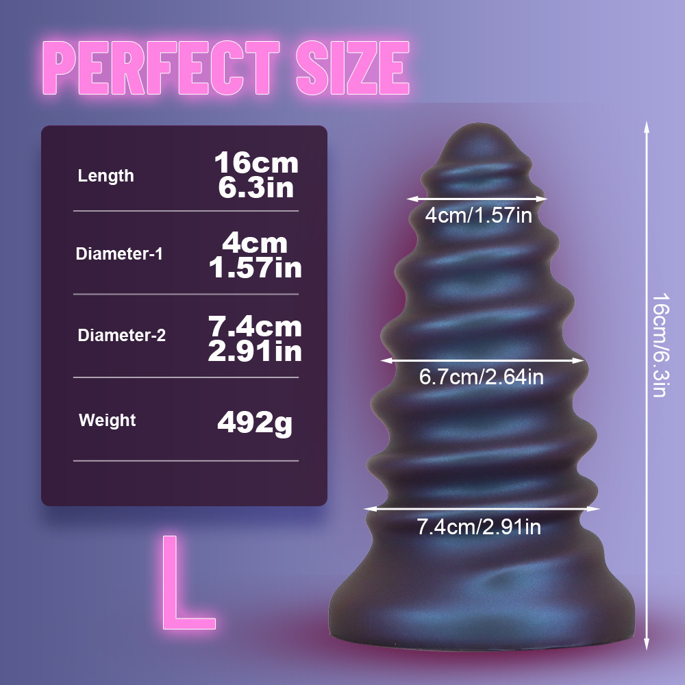 Threaded Anal Plug  – 4 Sizes Silicone Plugs