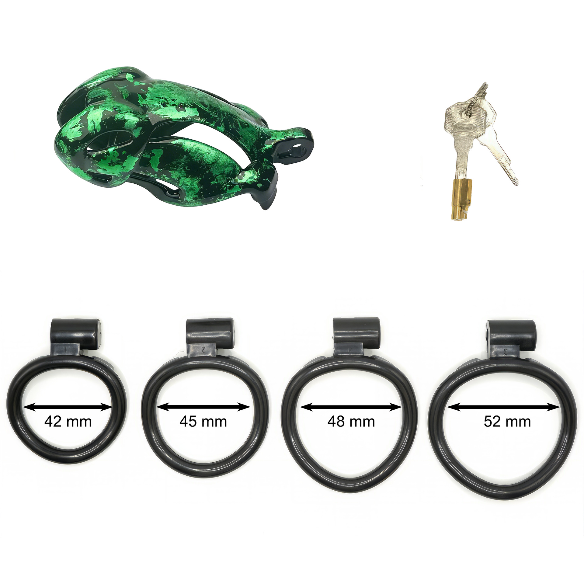 Aurora Series Chastity Cage – Iridescent 3D Printed Lock Device with Sculpted Vent Design