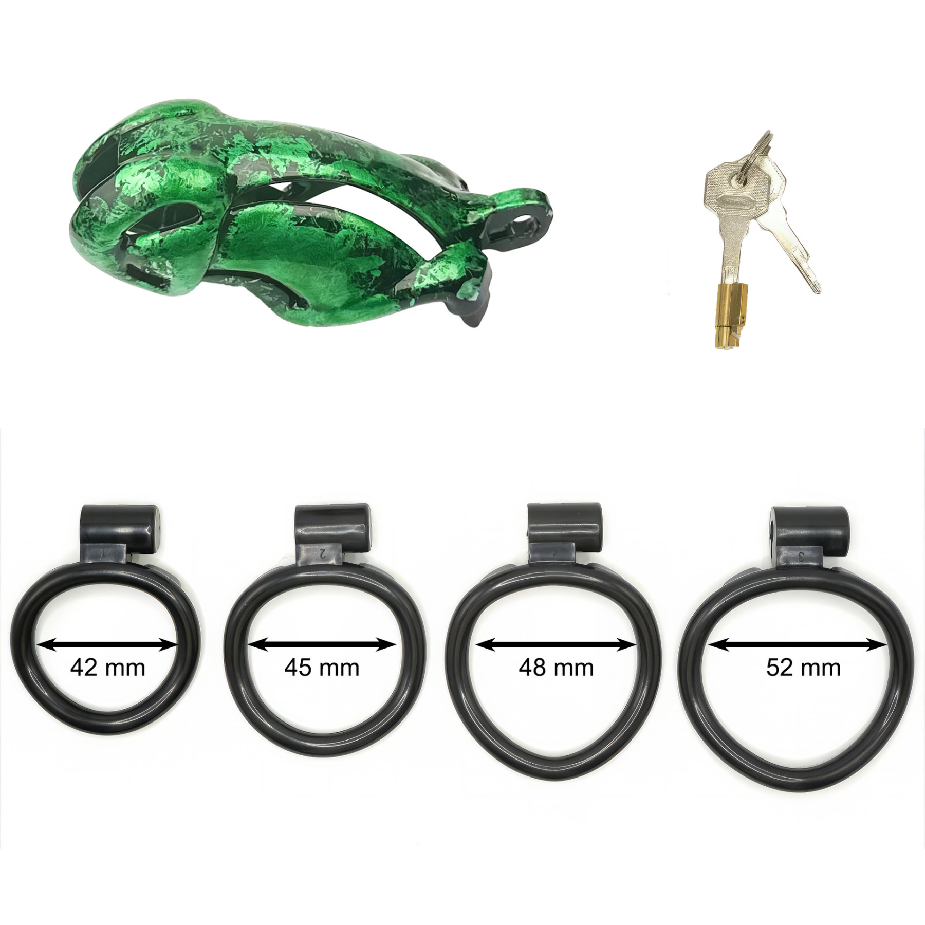 Aurora Series Chastity Cage – Iridescent 3D Printed Lock Device with Sculpted Vent Design