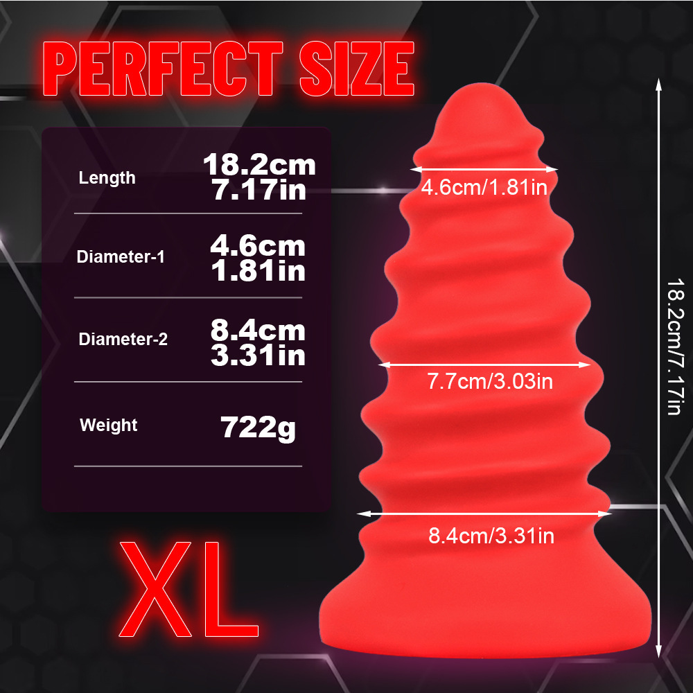 Threaded Anal Plug  – 4 Sizes Silicone Plugs