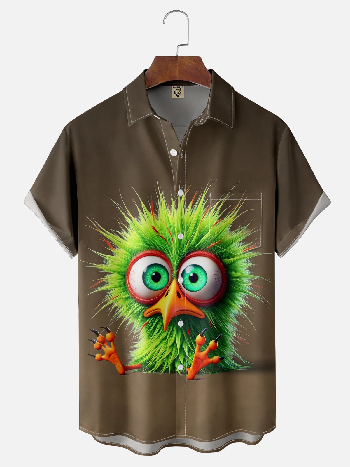 Moisture-wicking Silly Chicken Chest Pocket Hawaiian Shirt