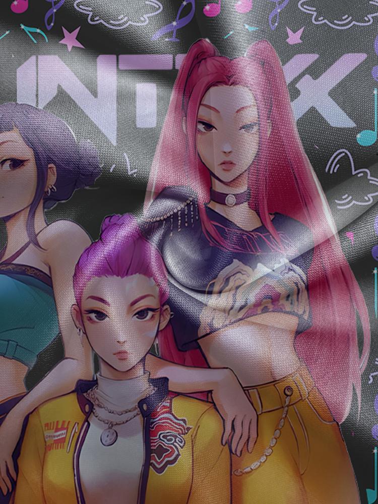 Girls Kpop Demon Hunters Korean Fashion Hoodie, Spring & Fall Comfortable Casual Sweatshirt, Durable Outdoor Activity Wear