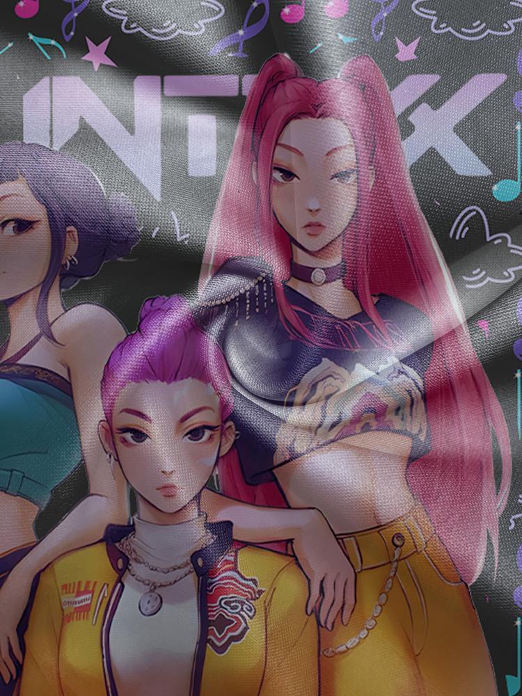 Girls Kpop Demon Hunters Korean Fashion Hoodie, Spring & Fall Comfortable Casual Sweatshirt, Durable Outdoor Activity Wear