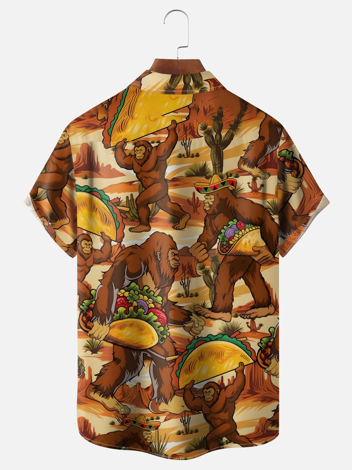 Moisture Wicking Cinco De Mayo Taco Bigfoot Chest Pocke Holiday Hawaiian Shirt