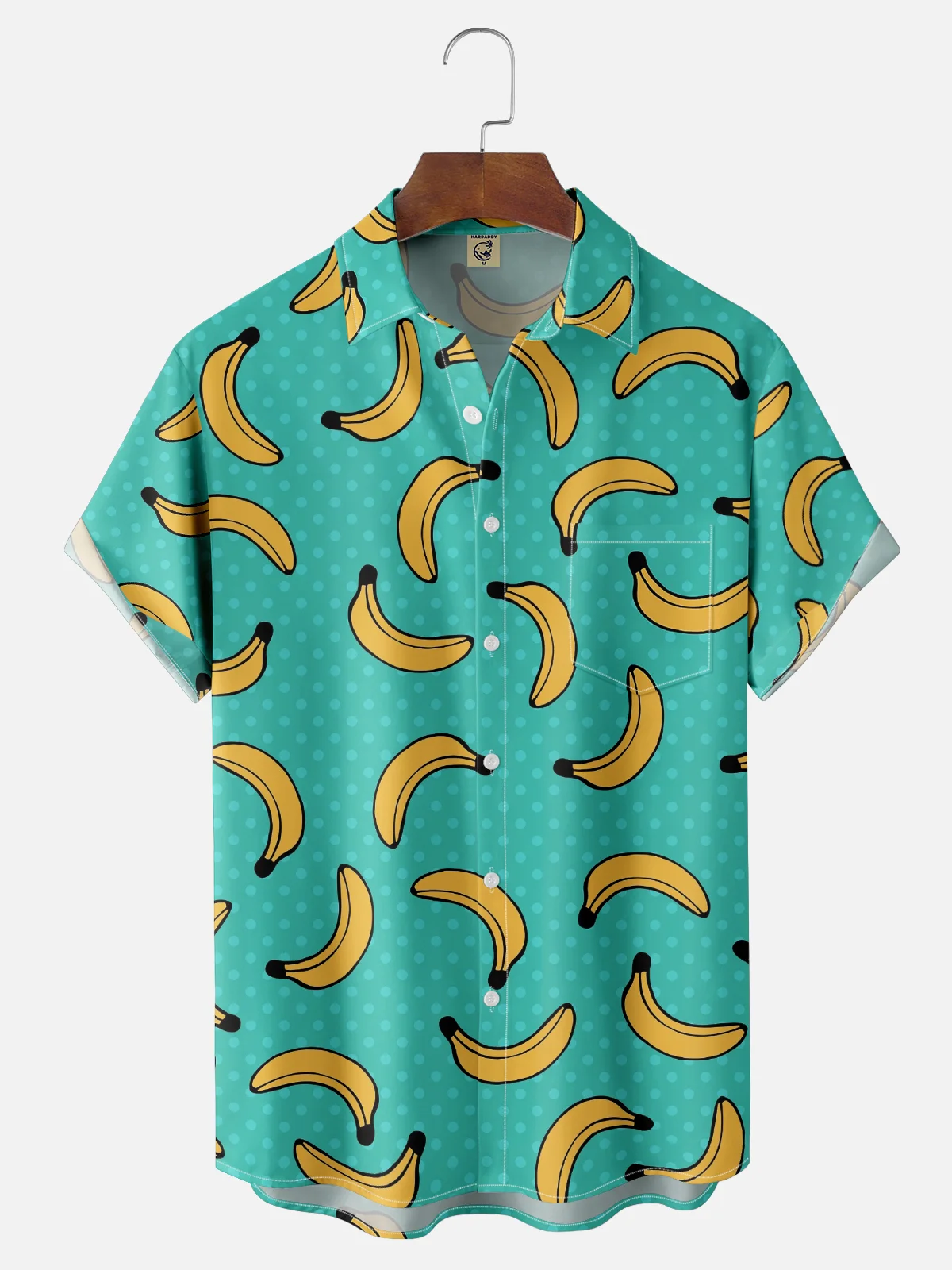 Valentina Bjekovic Moisture-wicking Funky Banana Chest Pocket Hawaiian Shirt