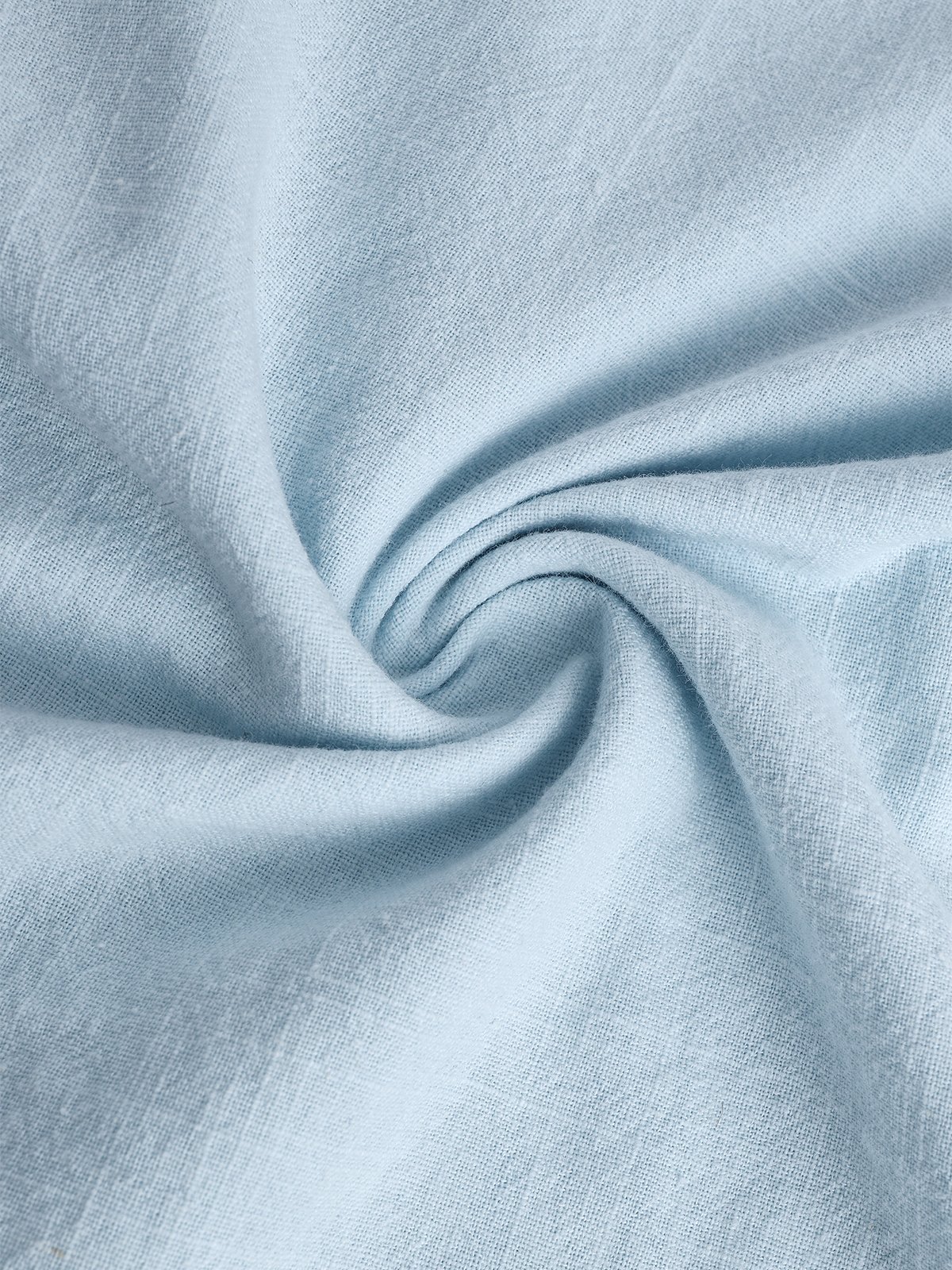 Cotton Linen Plain Color Casual Light Blue Regular Fit Long Sleeve Shirt Hawaiian Shirts For Men