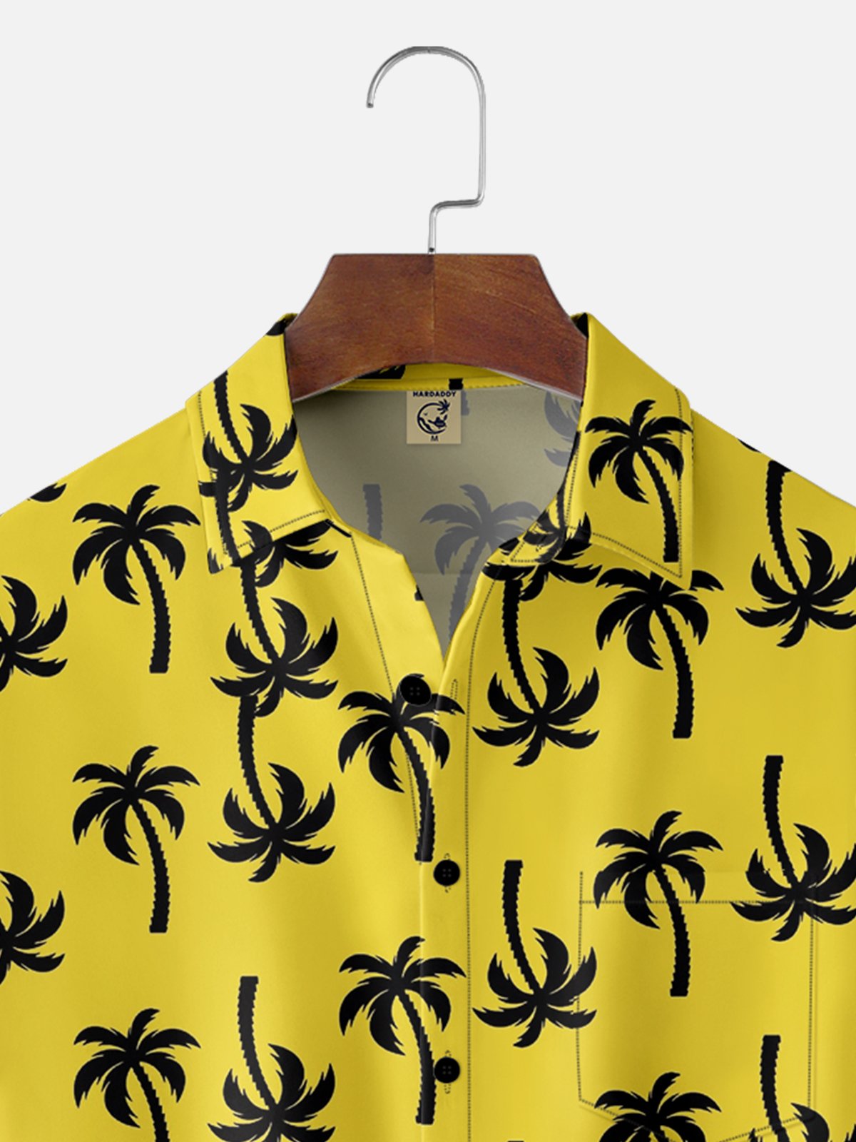 Moisture-wicking Palm Tree Chest Pocket Hawaiian Shirt