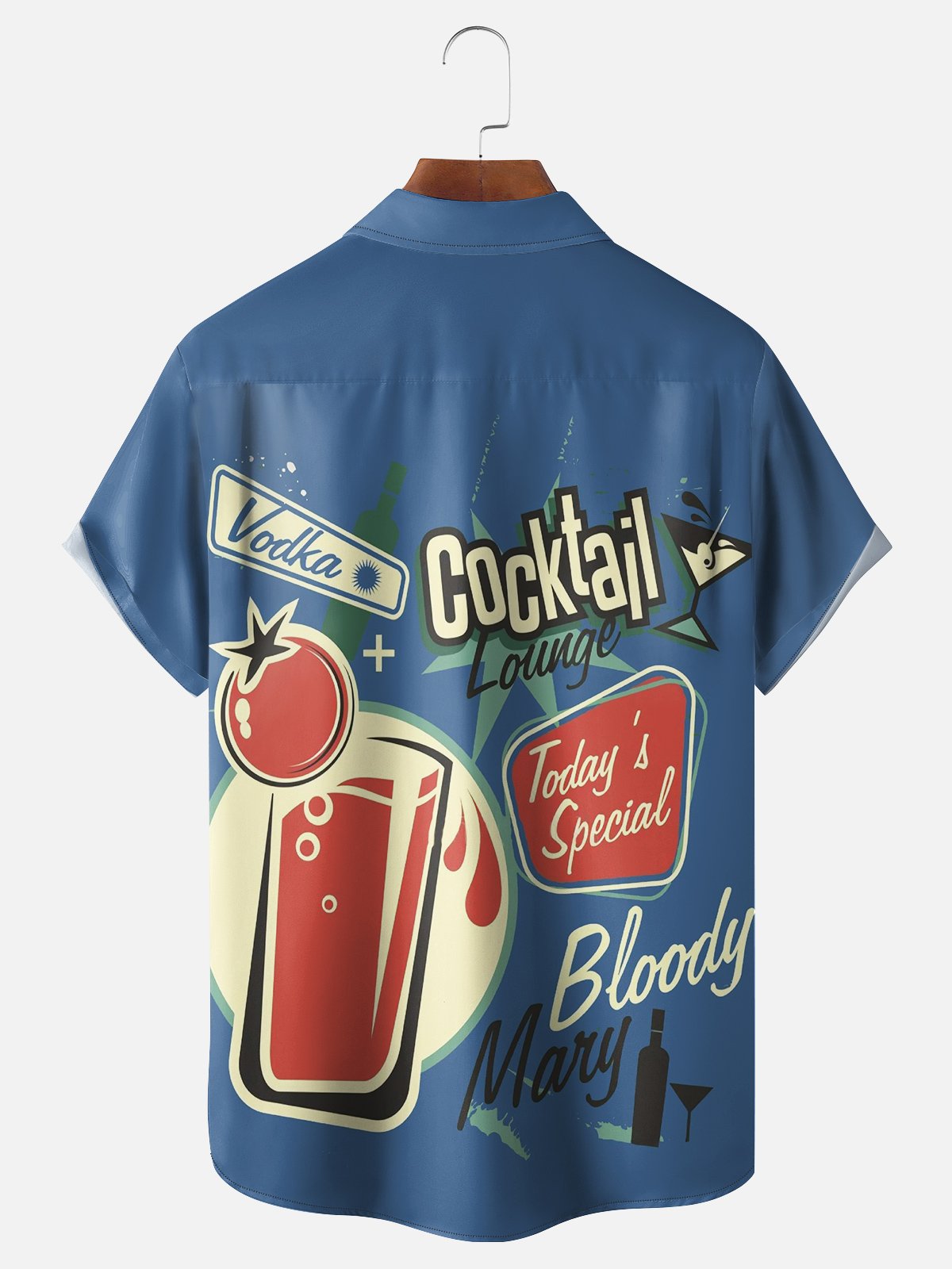 Cocktail Chest Pocket Short Sleeve Hawaiian Shirt