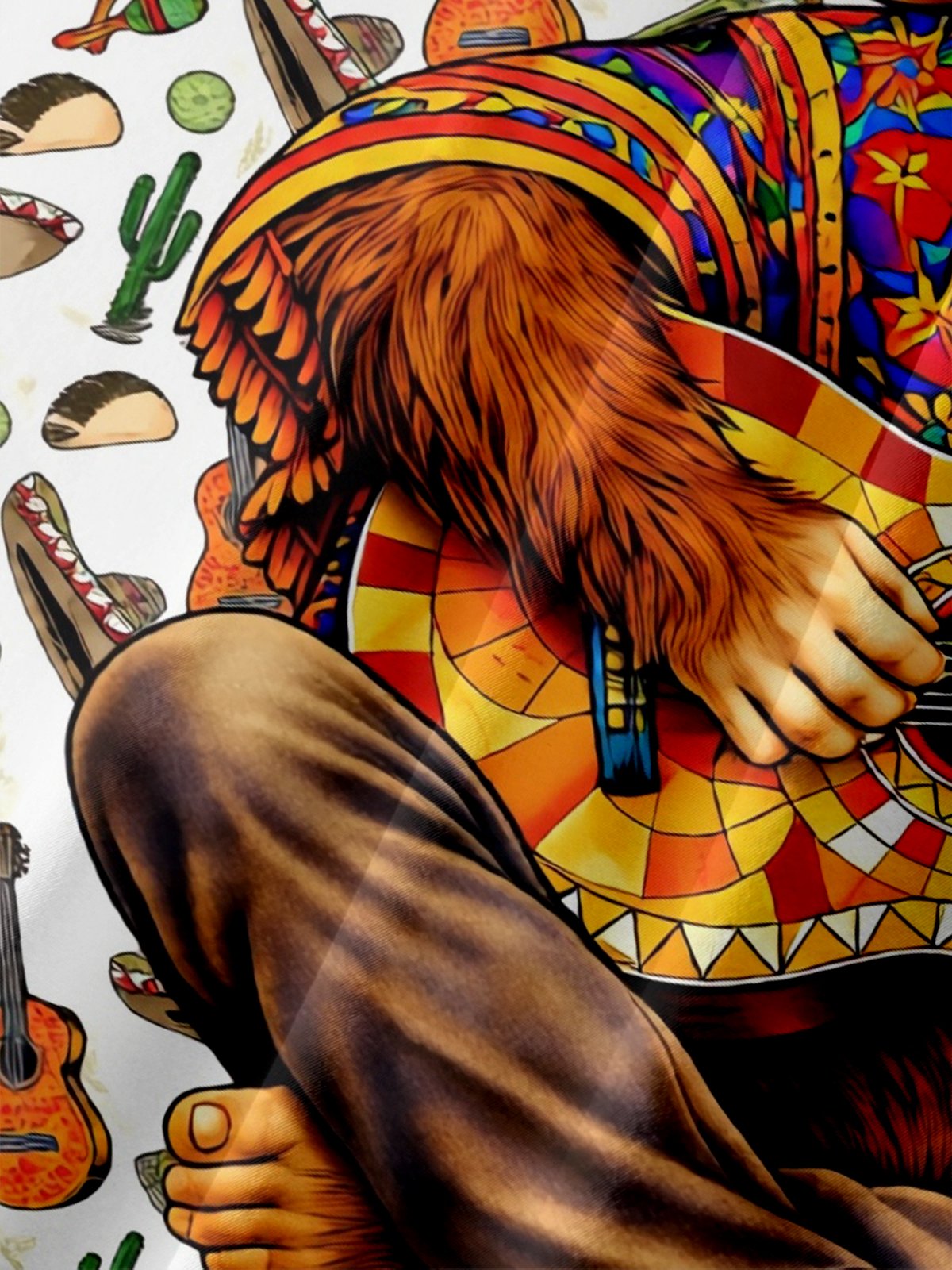 Moisture Wicking Cinco De Mayo Taco Music Bigfoot Chest Pocke Holiday Hawaiian Shirt
