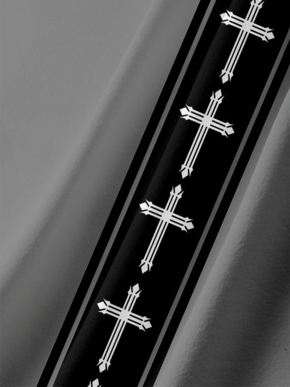 Moisture-wicking Easter Christian Cross Chest Pocket Bowling Shirt