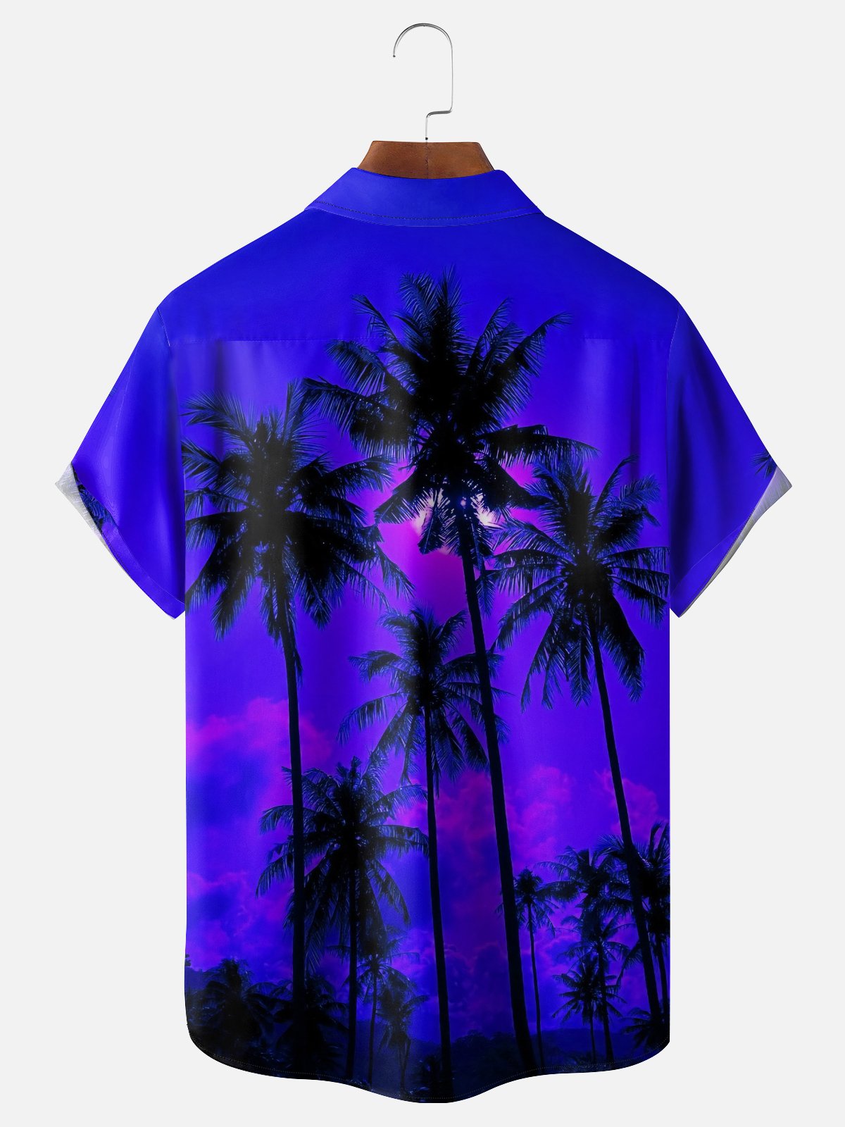 Moisture-wicking Palm Tree Chest Pocket Hawaiian Shirt