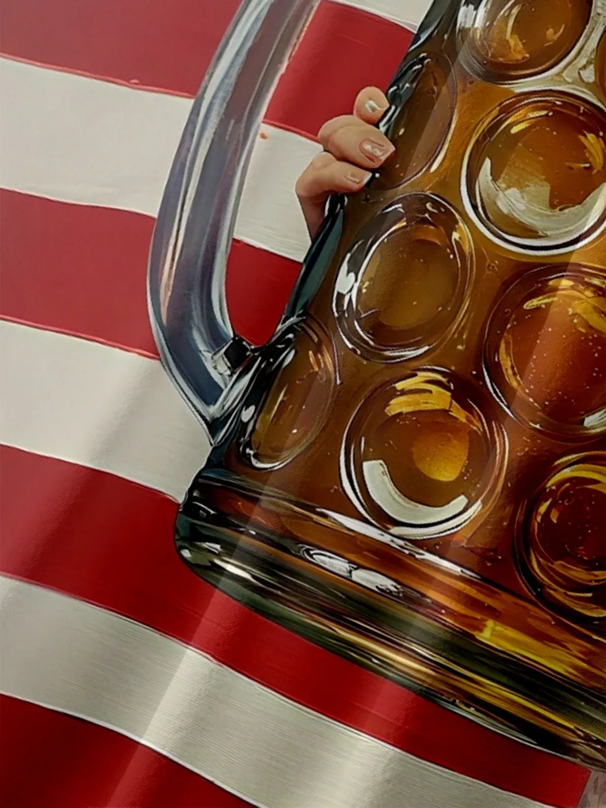 Moisture Wicking Gradient American Flag Retro Beauty Beer Festival Chest Pocket Hawaiian Shirt