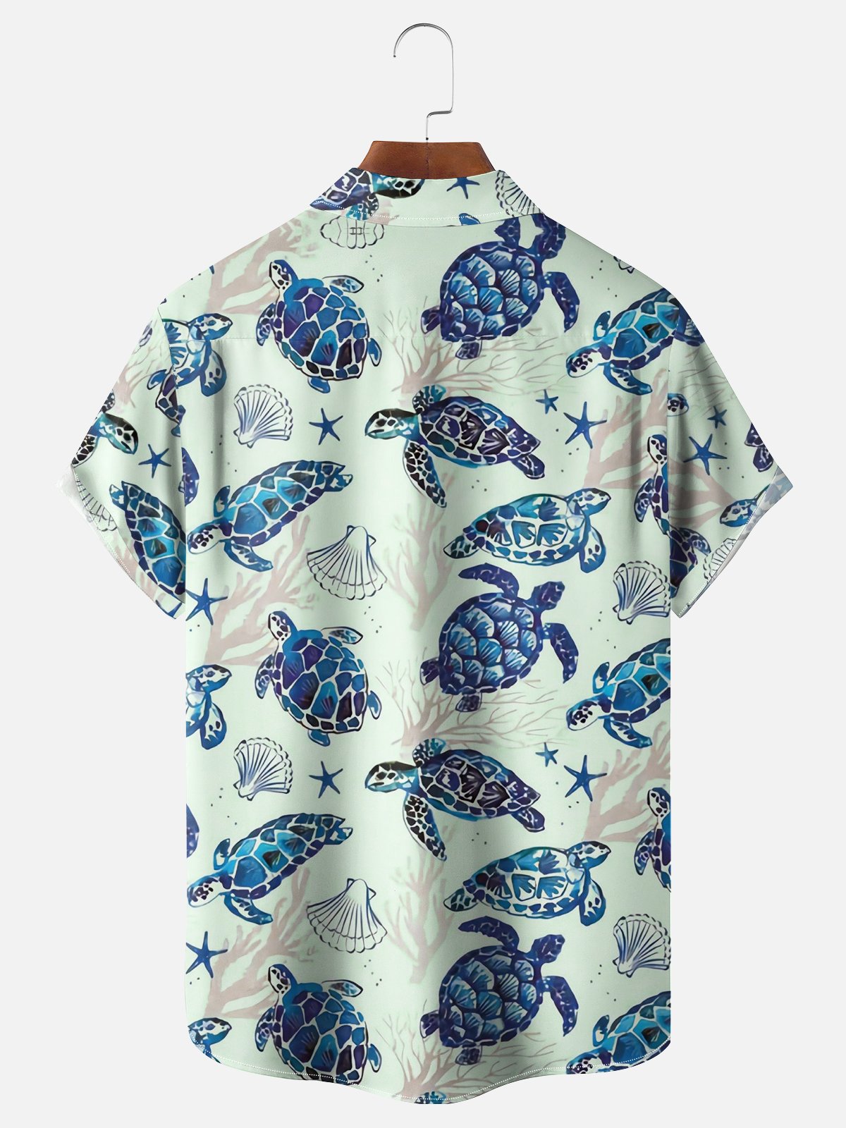 Sea Turtle Chest Pocket Short Sleeve Hawaiian Shirt