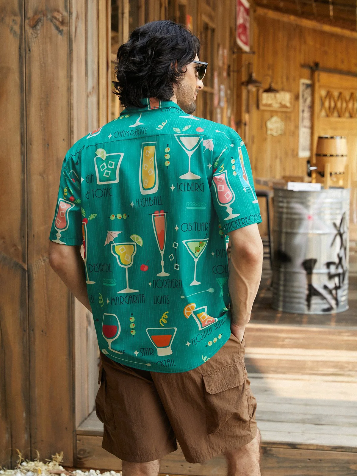 Medieval Cocktail Chest Pocket Short Sleeve Hawaiian Shirt
