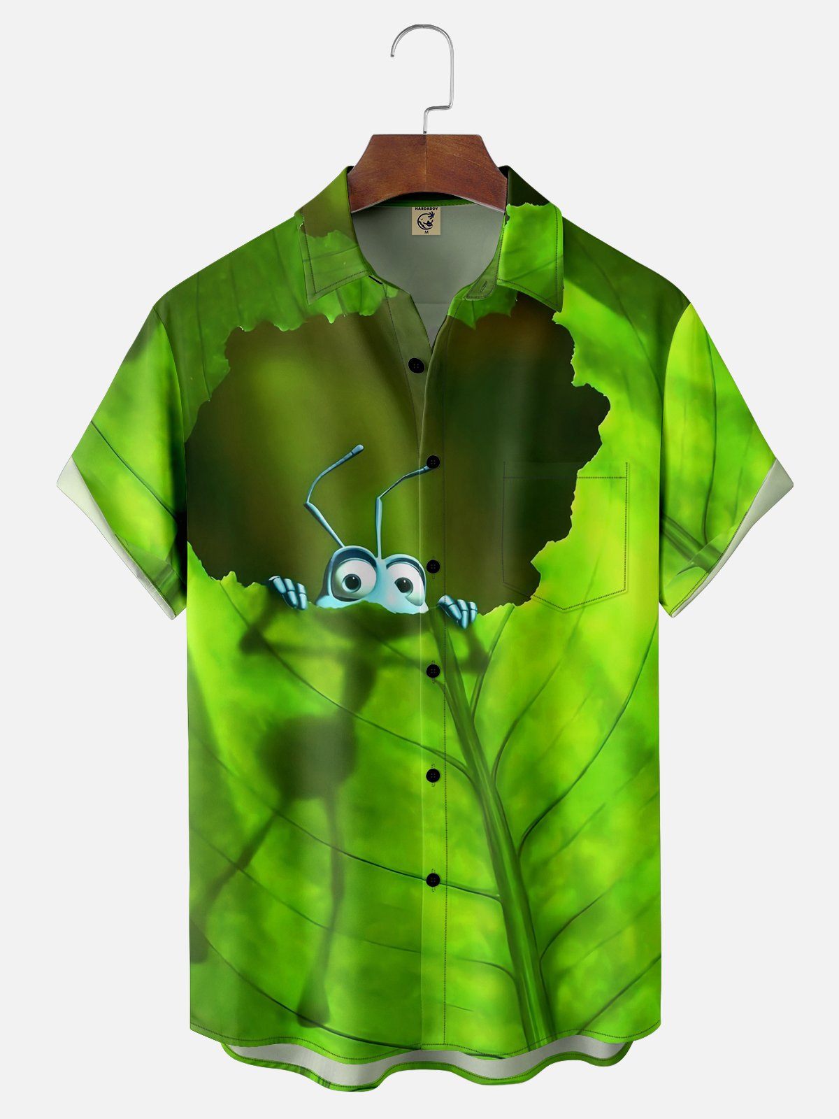 Moisture-wicking Insect Chest Pocket Hawaiian Shirt