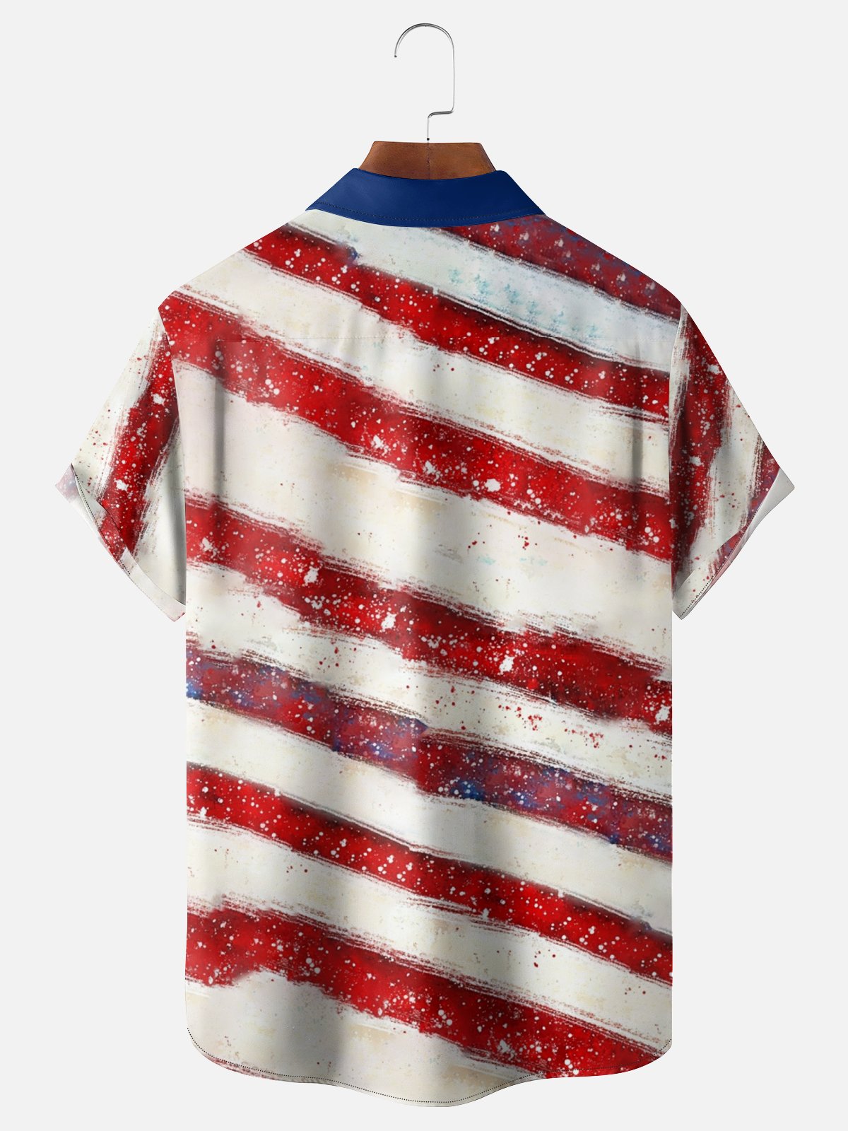 Moisture-wicking American Independence Day Memorial Day Chest Pocket Casual Shirt
