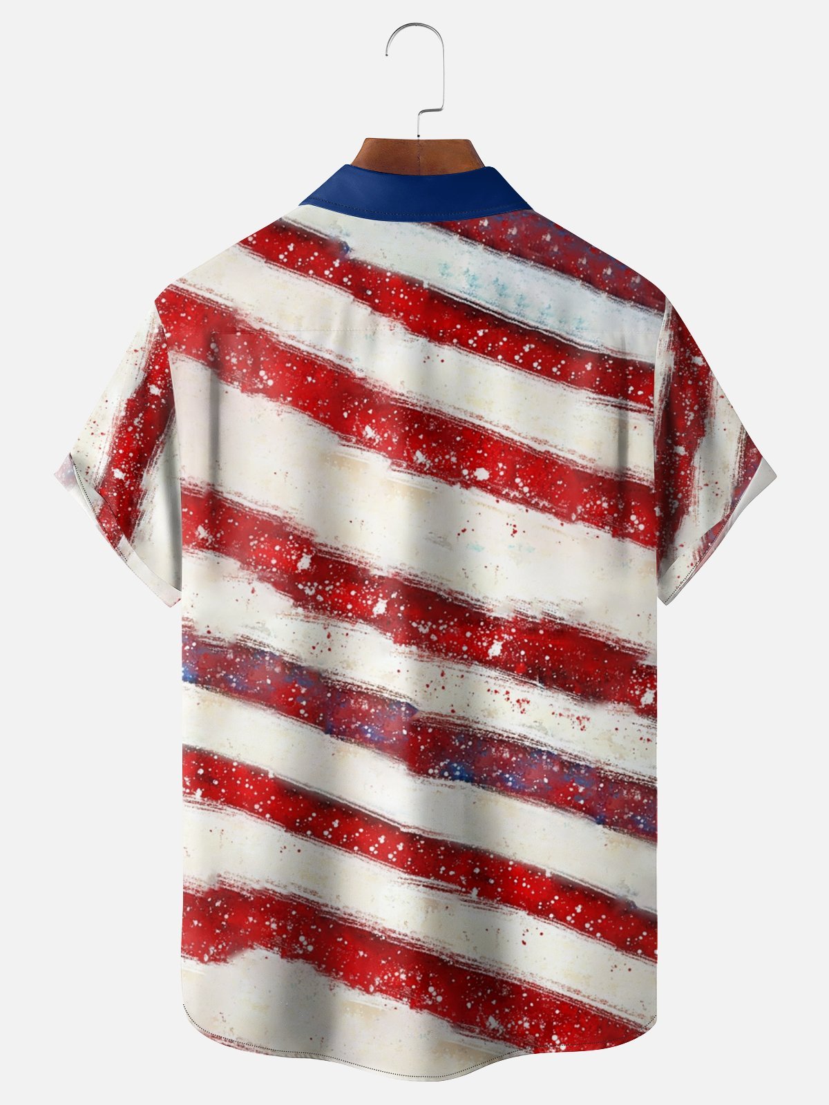 Moisture-wicking American Independence Day Memorial Day Chest Pocket Casual Shirt