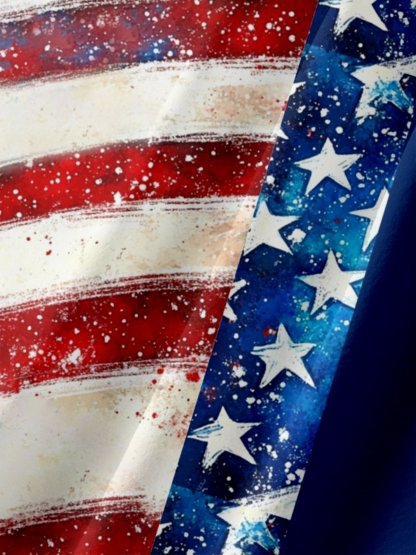 Moisture-wicking American Independence Day Memorial Day Chest Pocket Casual Shirt