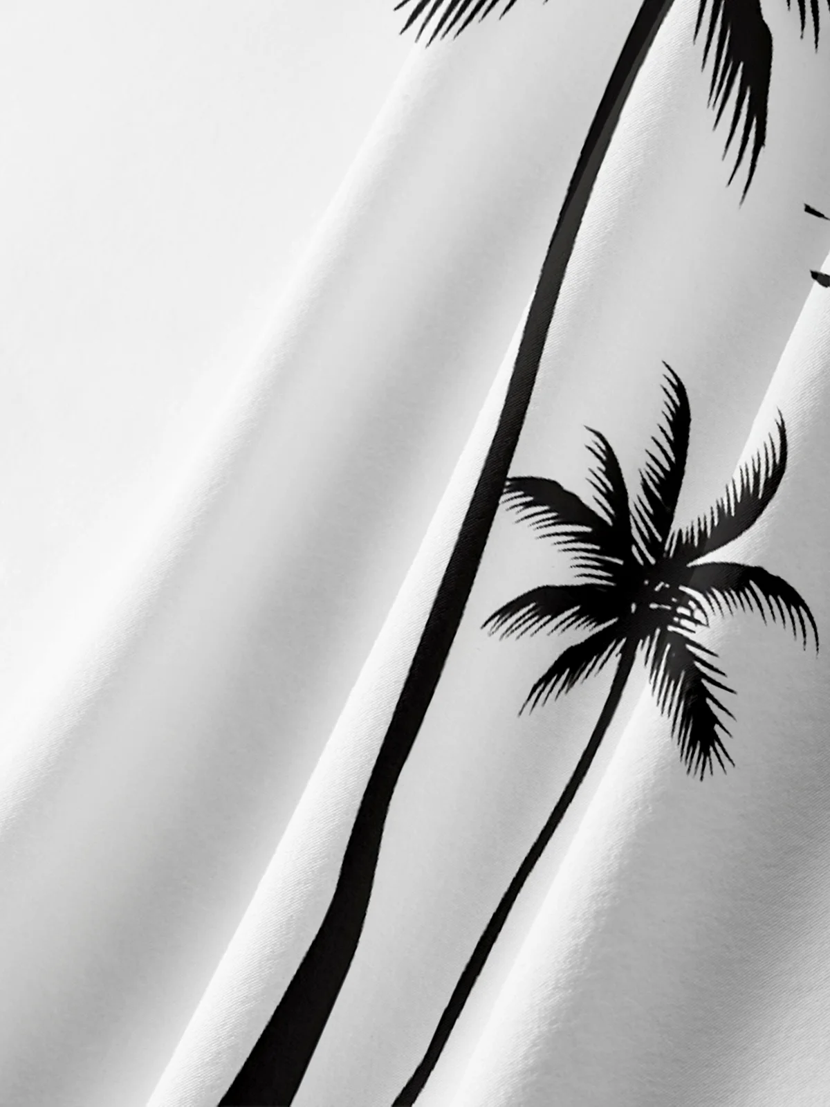 Resort Style Hawaiian Series Coconut Tree Element Lapel Short-Sleeved Printed Shirt Top