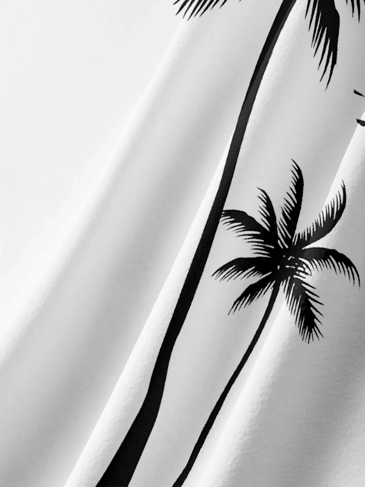 Resort Style Hawaiian Series Coconut Tree Element Lapel Short-Sleeved Printed Shirt Top