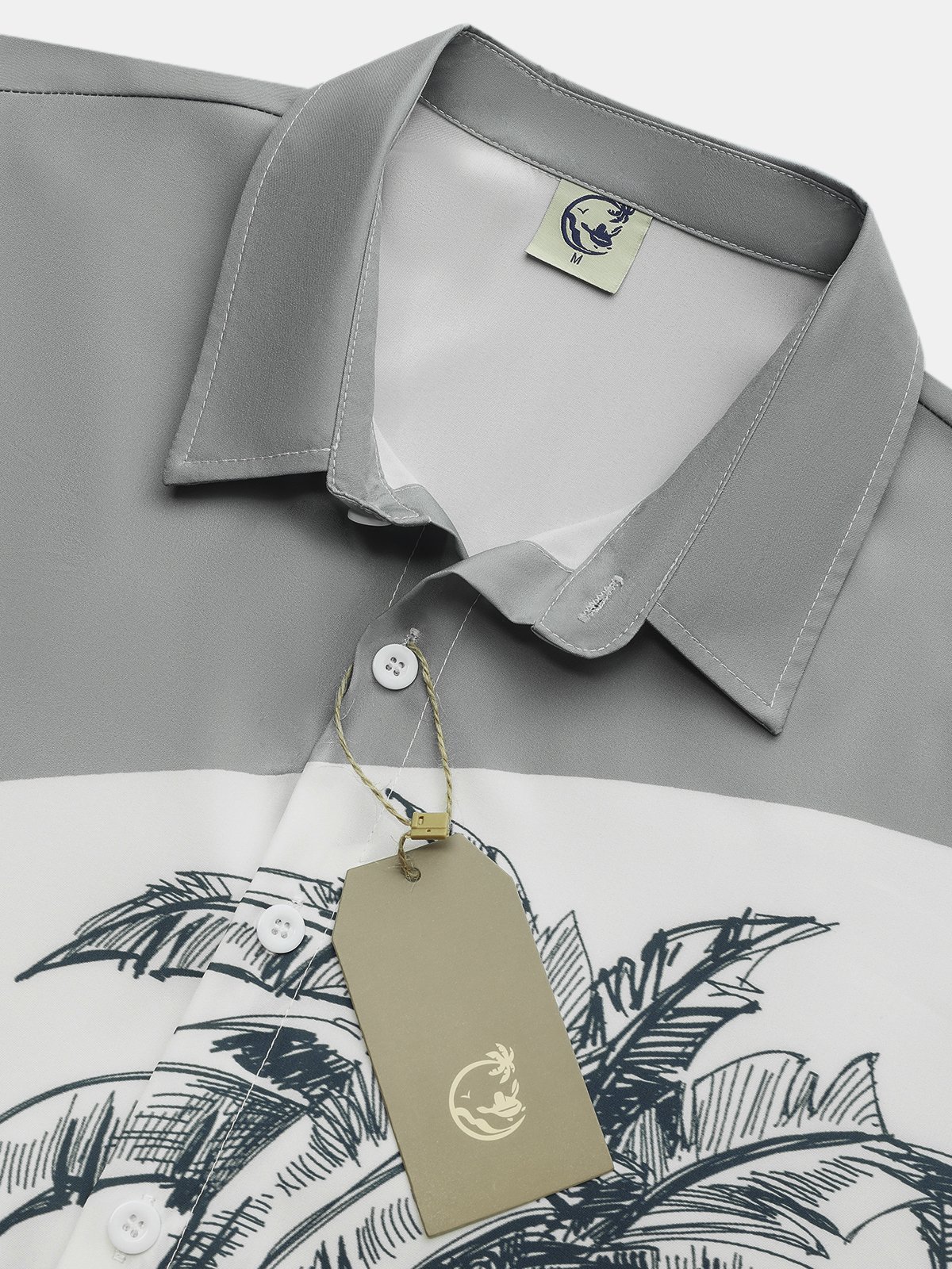 Mens Coconut Print Lapel Loose Short Sleeve Trendy Hawaiian Shirt