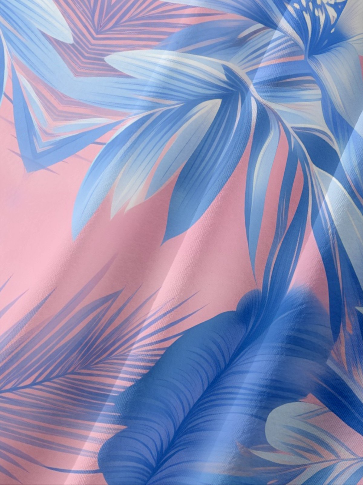 Moisture-wicking Tropical Palm Tree Chest Pocket Hawaiian Shirt
