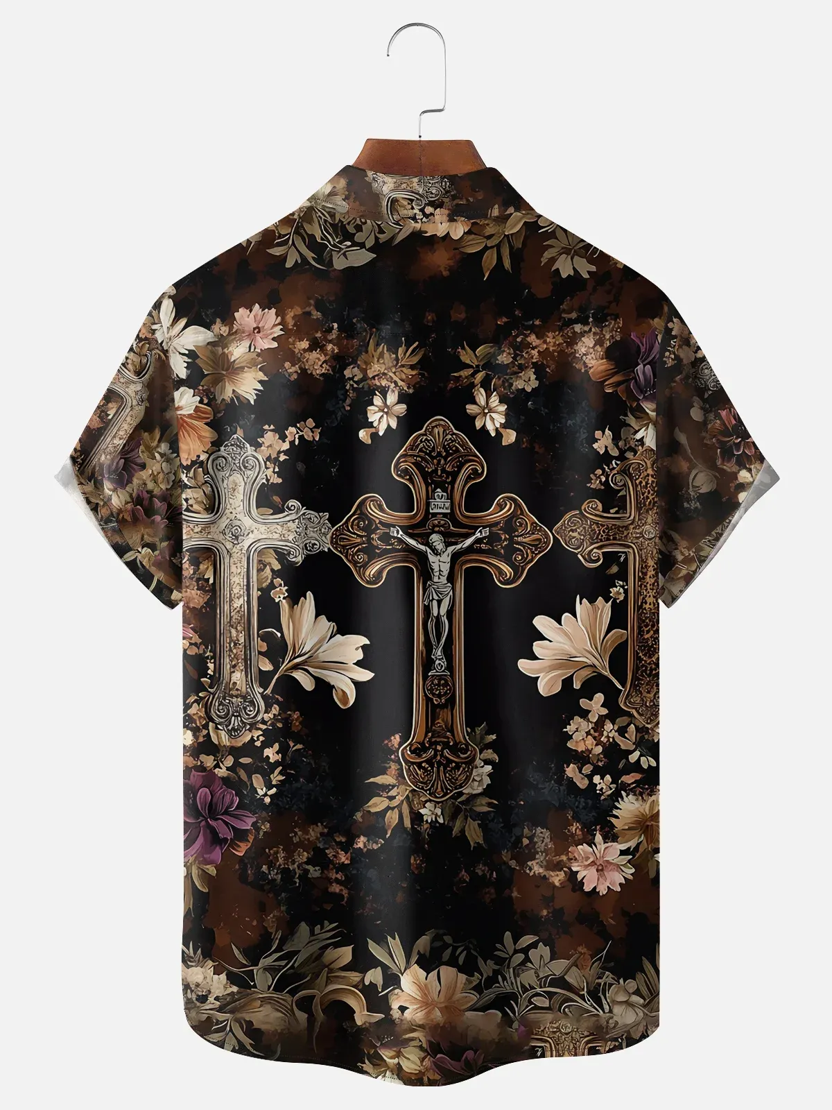 Moisture-wicking Easter Christian Jesus Cross Chest Pocket Casual Shirt