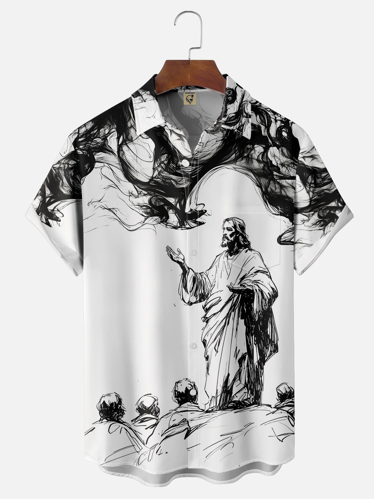 Moisture-wicking Easter Christian Jesus Chest Pocket Casual Shirt