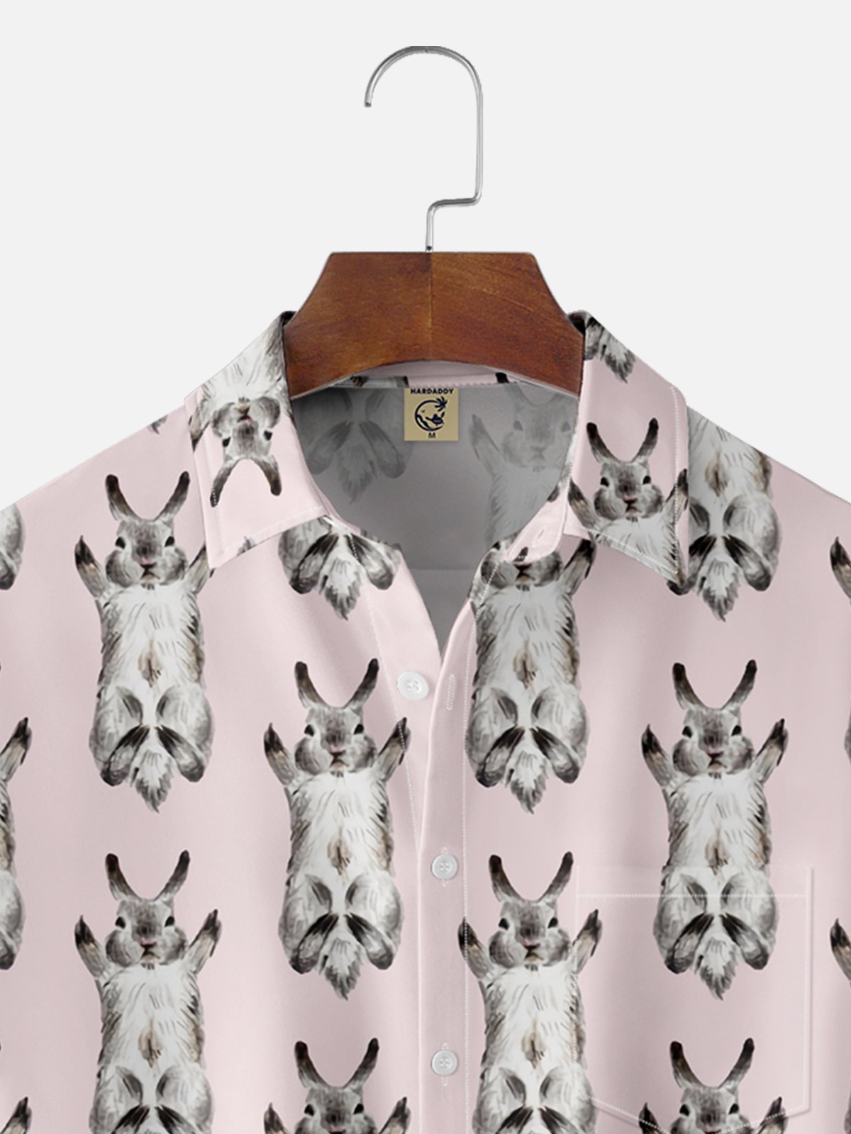 Moisture-wicking Easter Bunny Funny Chest Pocket Casual Shirt