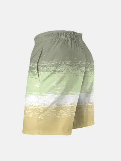 Men's Swim Trunks Hawaiian Tropical Palm Tree Beach Shorts with Pockets