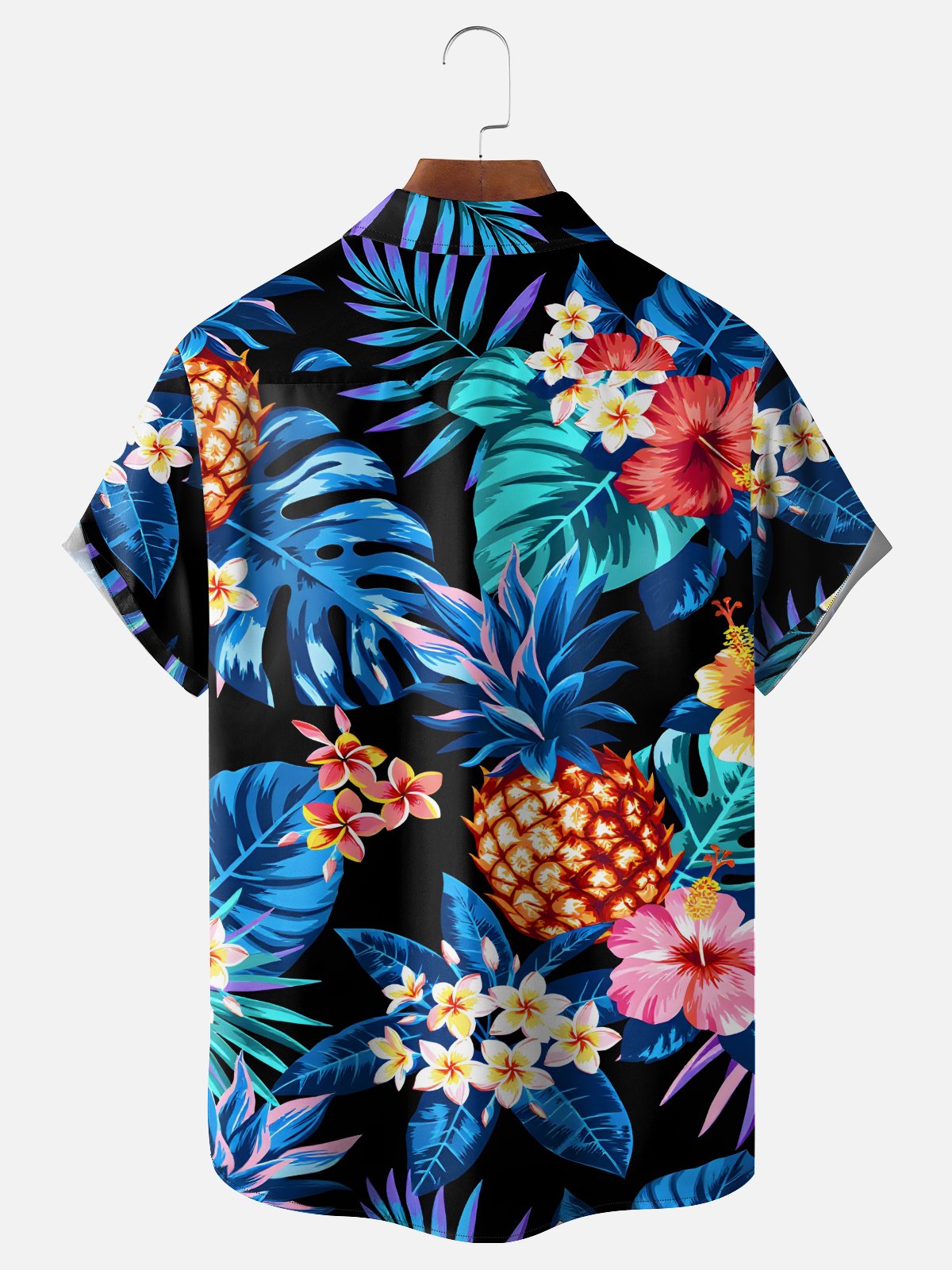 Moisture Wicking Floral Chest Pocke Holiday Hawaiian Shirt