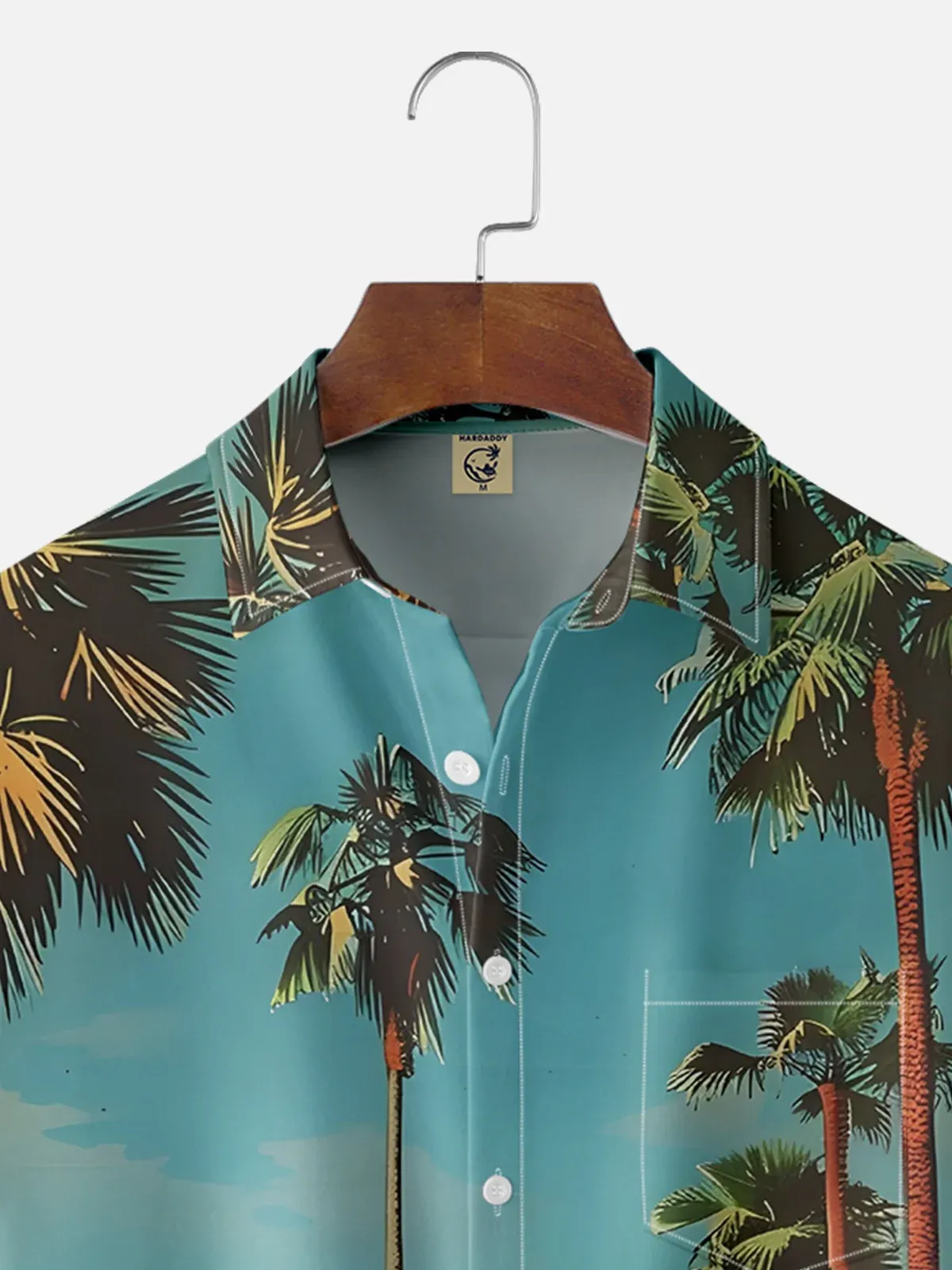 Artist Clayziq Moisture-wicking Beach Tropical Palm Chest Pocket Hawaiian Shirt